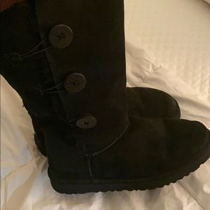 UGG Bailey Button Triplet Boots - Black